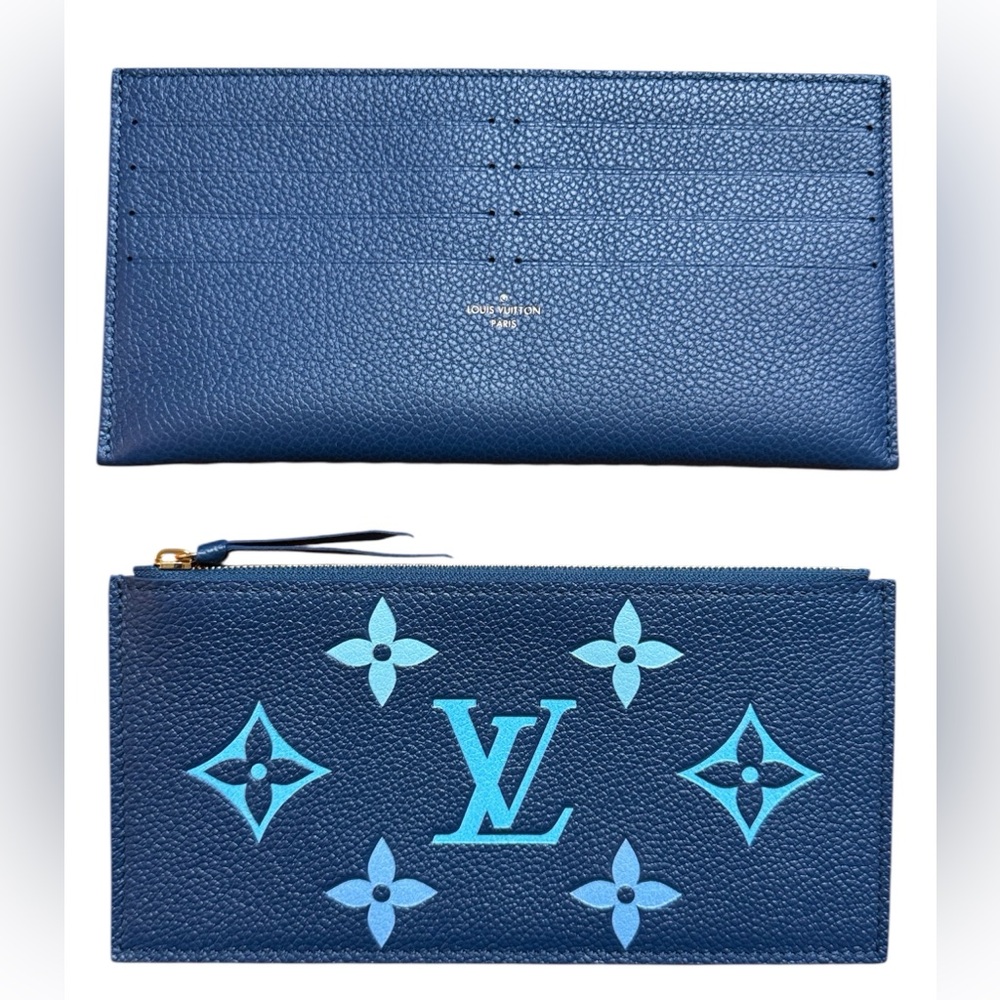 New Louis Vuitton Empreinte leather ombre Navy Blue Monogram Pouch inserts